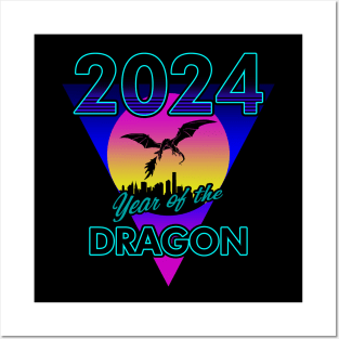 2024 New Year Of The Dragon 80's Inspired New Year Meme Posters and Art